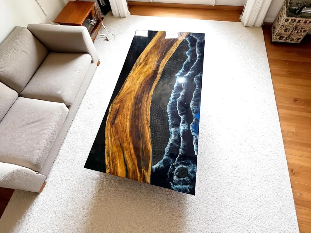 Premium Black River Epoxy Table Perfect for Home or Office Decor